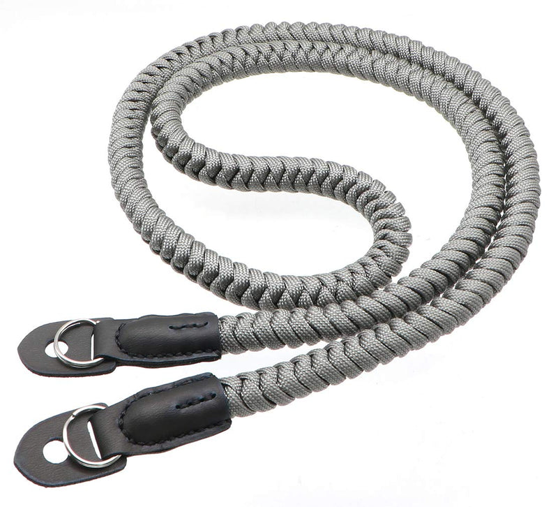 [AUSTRALIA] - HITHUT Paracord Woven Camera Neck Shoulder Strap Belt Hand Made For Canon Nikon Sony Olympus Pentax Fujifilm Panasonic SLR DSLR Digital Mirrorless Cameras 42 inch Gray 105cm/42inch