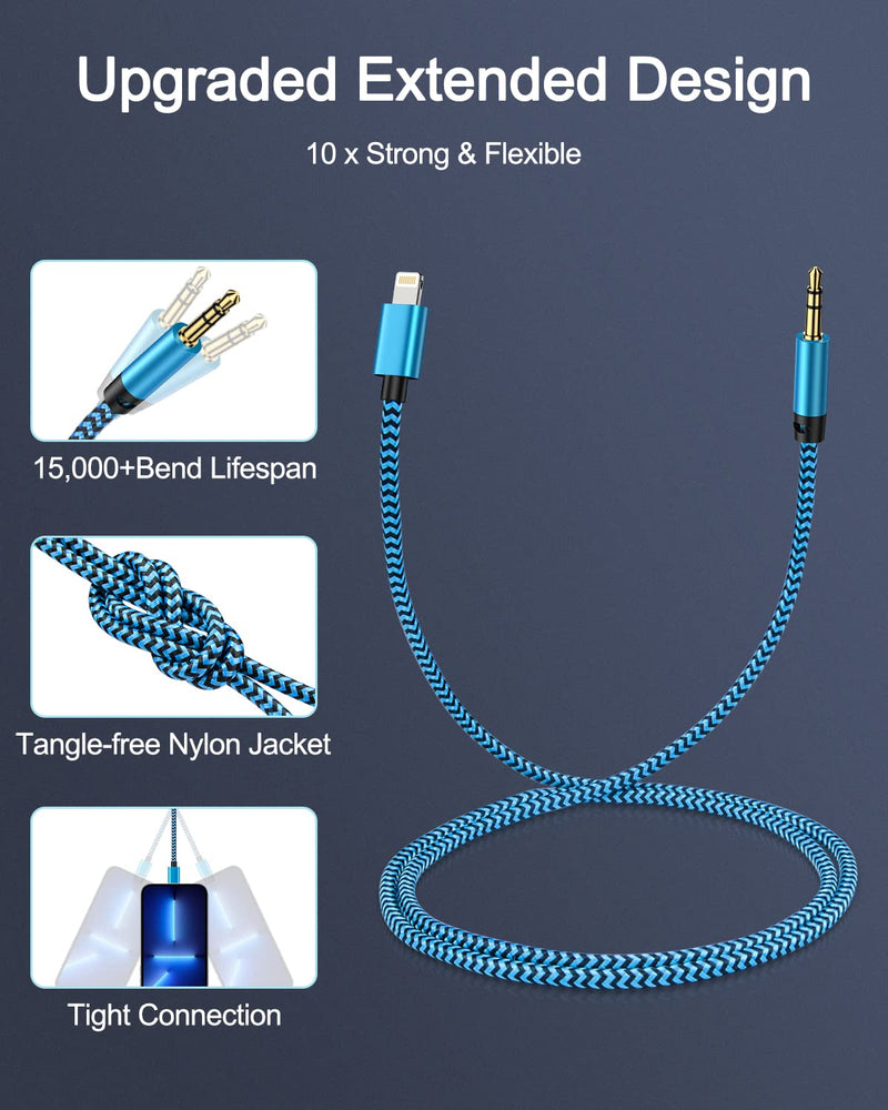  [AUSTRALIA] - Aux Cord for iPhone, Lightning to 3.5mm Male Audio Cable Compatible with iPhone 14 Pro Max, 14 Plus, 13 Max, 12 Mini, X/XR, iPad, iPod, Mfi Apple Auxiliary Wire for Car, Speaker, Headphone -2Pcs/3ft Lightning to 3.5mm Aux Cable