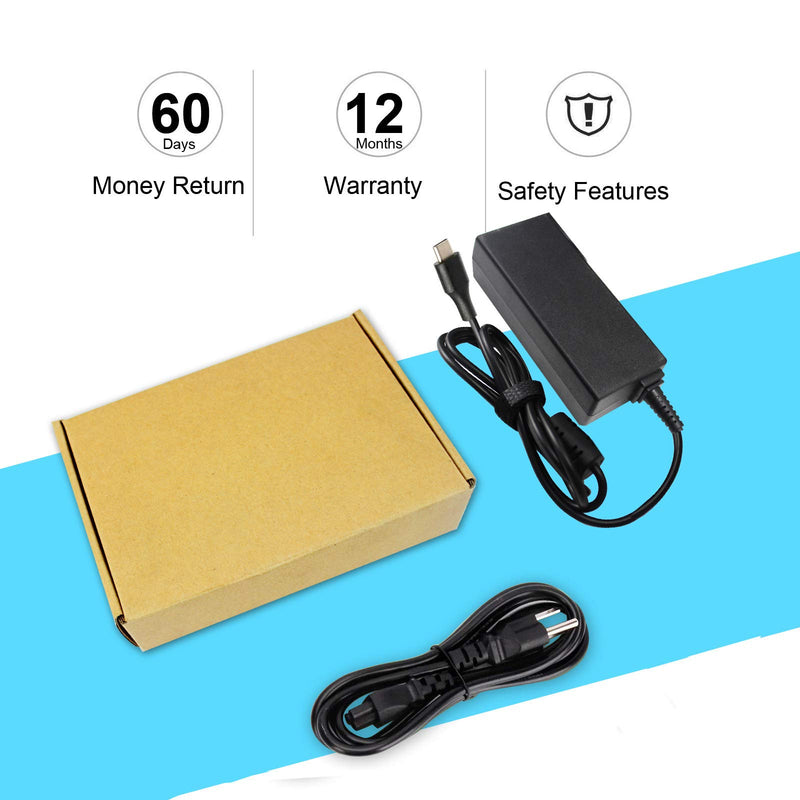  [AUSTRALIA] - 45W USB Type C AC Adapter for Dell Chromebook 3500 3400 3100 3300 5300 5400 7200 7300 XPS 13 9365 9370 9380,Latitude 7275 7370 5175 5285 5290-2in1 P28T P29T P86F LA45NM150 LA45NM121 Power Supply Cord