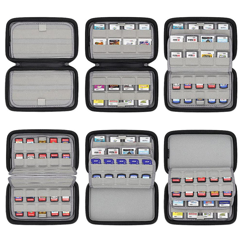  [AUSTRALIA] - sisma 72 Game Card Holders Storage Case for 40 Switch PS Vita Games and 32 Nintendo 3DS 2DS DS Game Cartridges - Black