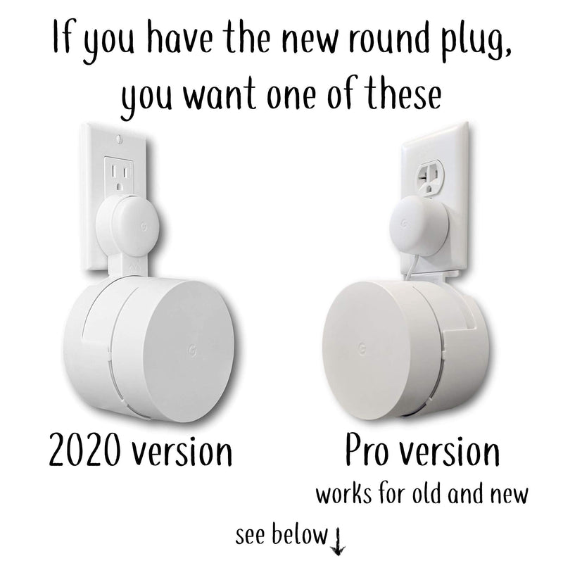  [AUSTRALIA] - Dot Genie Google WiFi [Old Rectangular Plug – NOT Current Round Plug] Outlet Holder Mount Stand: No Messy Screws! (1-Pack) 1 Pack White