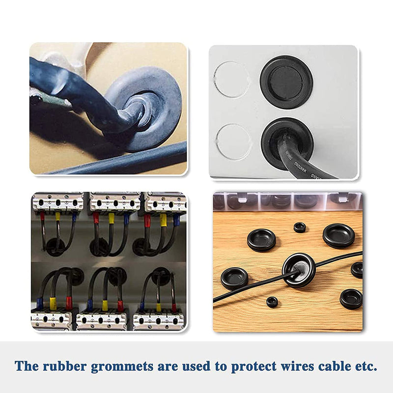  [AUSTRALIA] - Vrupin 188 Pieces Closed Rubber Grommet Firewall Solid Closed Hole Plug Assortment Kit for Wire Electrical Appliance Plumbing 7 Sizes