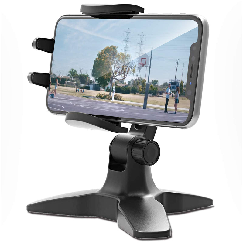  [AUSTRALIA] - Adjustable Cell Phone Stand, Phone Stand for Desk, Heavy Duty Phone Holder Cradle with 360 Degree, Home Office Accessories, Desktop Phone Holder Dock Desk Stand for iPhone, All Smartphones Black