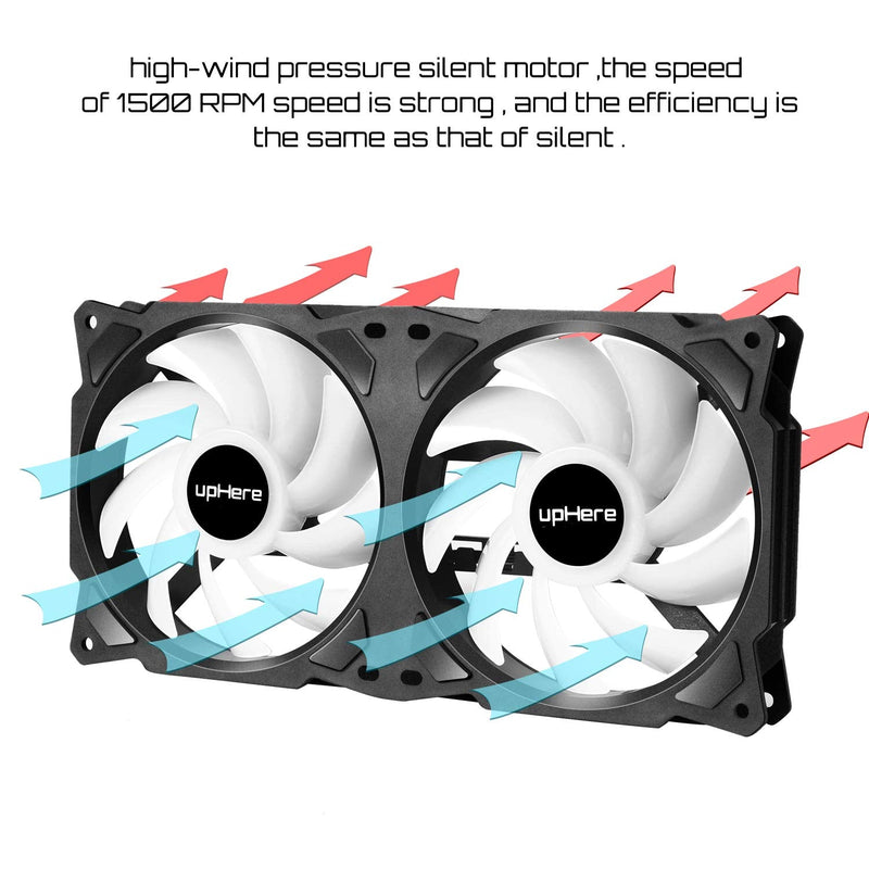  [AUSTRALIA] - upHere PF240CF 240mm Quiet Edition High Airflow Colorful LED Case Fan,Hydraulic Bearing,Cable Management and PWM Control Fan PF240CF4-Dynamic Rainbow LED PWM