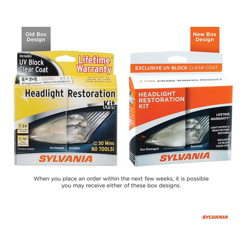 SYLVANIA - Headlight Restoration Kit - 3 Easy Steps to Restore Sun Damaged Headlights with Exclusive UV Block Clear Coat, Light Output and Beam Pattern Restored, Long Lasting Protection Complete Kit - LeoForward Australia