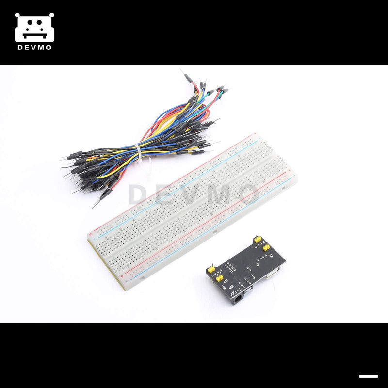  [AUSTRALIA] - DEVMO 400/830 MB102 Point Breadboard 1660 Power Supply Module Tie Points Solderless Jumper Cables Jump Wire Compatible with Ar-duino