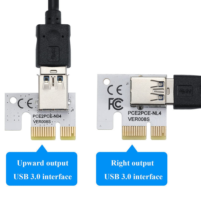  [AUSTRALIA] - BEYIMEI PCI-E 1X Adapter Card,PCI-Express X1 Slot Golden Fingers for Stable and Fast Data Transform, 3 Upward Output USB 3.0 Interface + 2 Right Output USB 3.0 Interface(VER008S,5 Pack) 5 Pack-VER008S