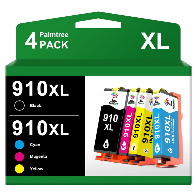  [AUSTRALIA] - Palmtree 910XL Compatible Ink Cartridges Replacement for HP 910xl Ink Cartridges Combo Pack Compatible with OfficeJet Pro 8025e 8035e 8028e 8028 OfficeJet 8015 8010 8018 (Black, Cyan, Magenta, Yellow)