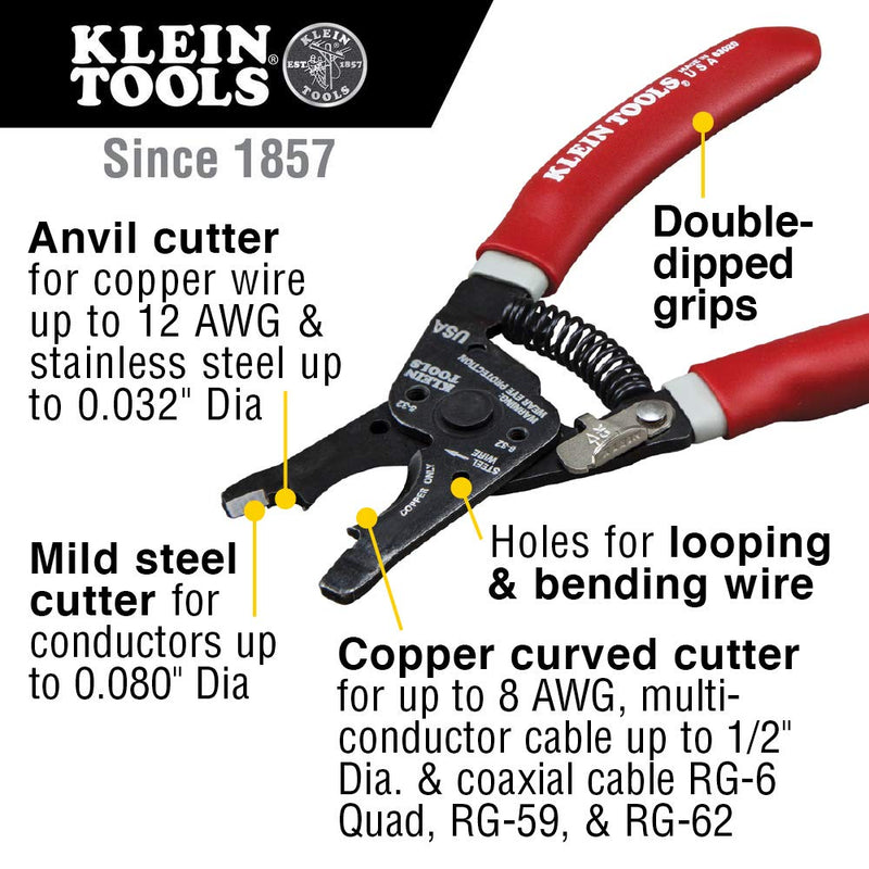Multi-Cable Cutter Klein-Kurve Klein Tools 63020 , Red - LeoForward Australia
