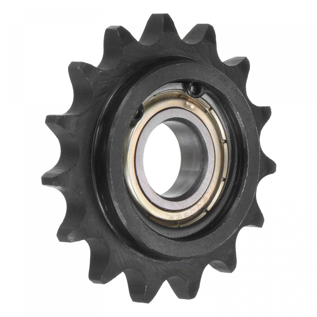  [AUSTRALIA] - uxcell #40 Chain Idler Sprocket, 17mm Bore 1/2" Pitch 15 Tooth Tensioner, Black Oxide Finished C45 Carbon Steel with Insert Single Bearing for ISO 08A Chains 64mm