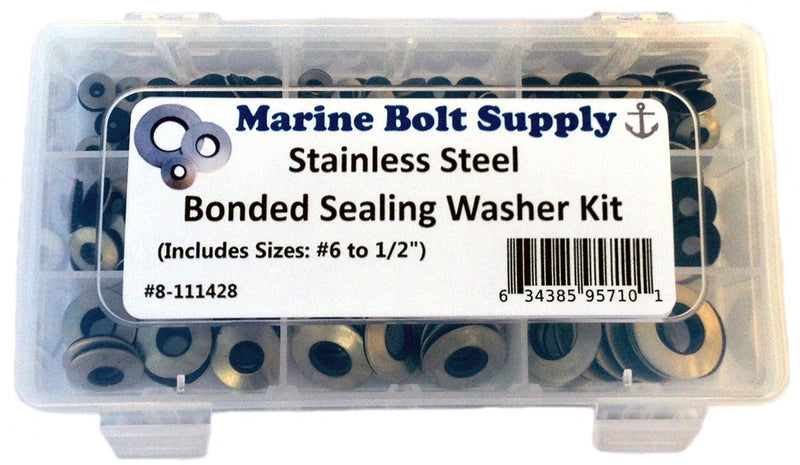  [AUSTRALIA] - Stainless Steel Neoprene Bonded Sealing Washer Assortment Kit - Marine Bolt Supply 8-111428