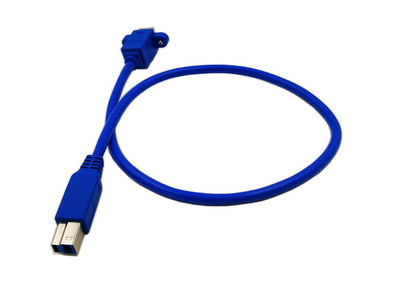 zdyCGTime 20" Panel Mount USB 3.0 B Female to USB B Male Extension Cable with Screws(Blue) - LeoForward Australia