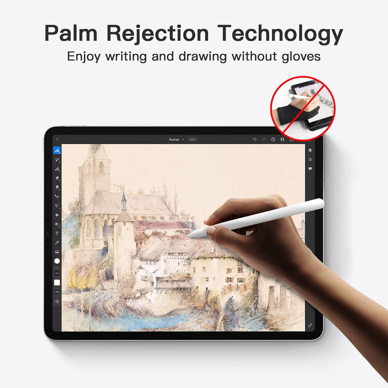  [AUSTRALIA] - Stylus pen for iPad with Palm Rejection, Tilting Sensitivity, Magnetic Absorption for Apple iPad 6/7/8th, iPad Pro 11'' 1st/2nd, iPad Pro 12.9" 3rd/4th/5th Gen, iPad Mini 5th Gen, iPad Air 3rd/4th Gen