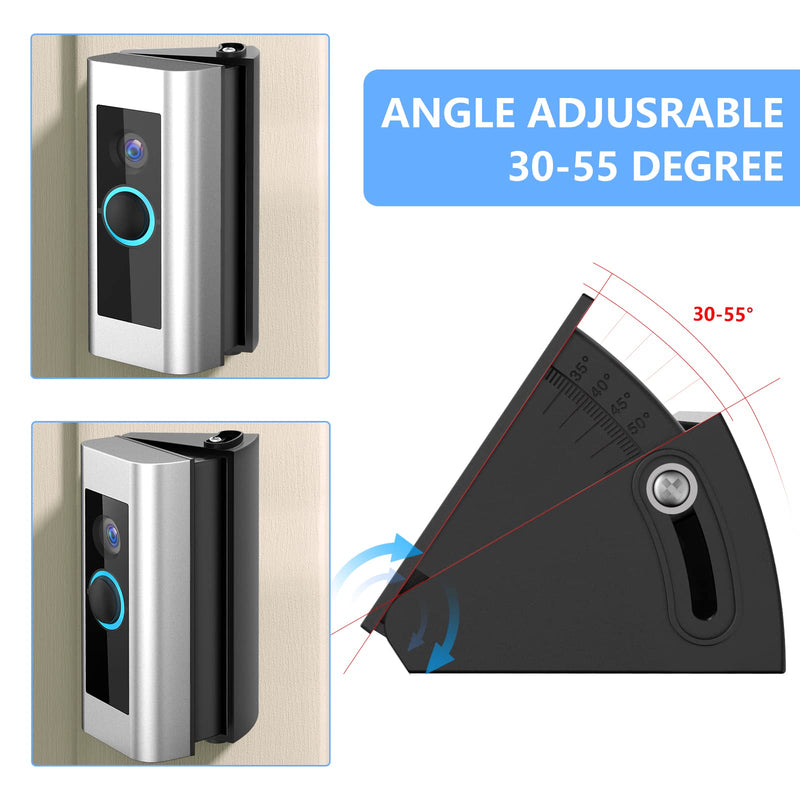  [AUSTRALIA] - RIOVO Adjustable 30 to 55 Degree Doorbell Angle Mount Compatible with Video Doorbell Wired/Pro/Pro 2, Replacement Angle Adjustment Adapter Mounting Bracket Wedge Kit Black