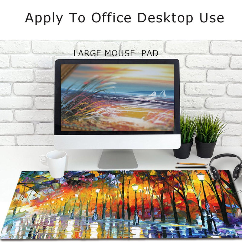 Ruifengsheng Extended Gaming Mouse Pad XXL Mouse Mat Large Mouse Pad Non-Slip Professional Precision Tracking Surface (35.4" x 15.7")90x40 (90x40 Forest018) 90x40 Forest018 - LeoForward Australia