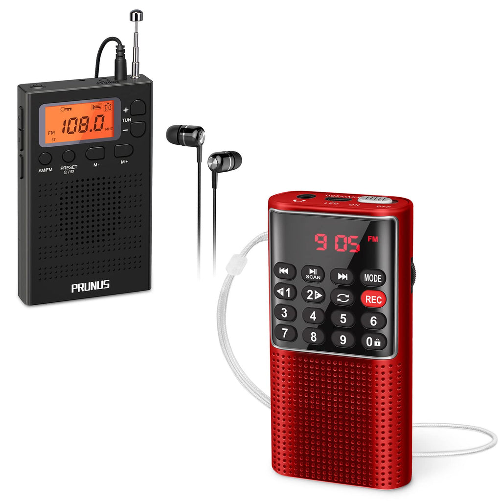  [AUSTRALIA] - PRUNUS Pocket Radio with Earphones + 328 Recordable Radio Portable