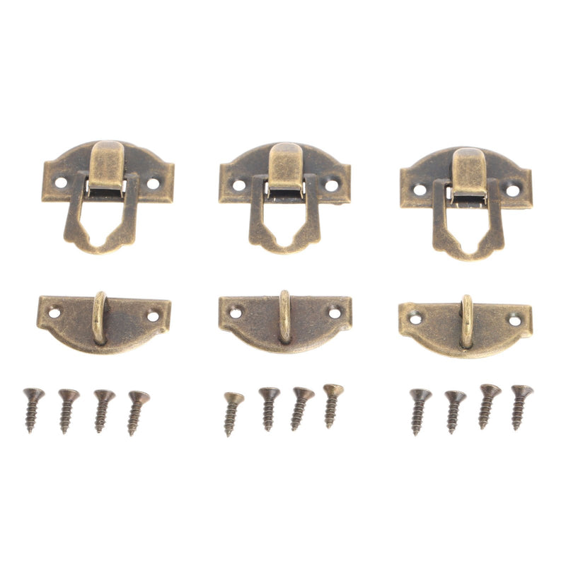 Dophee 10pcs Antique Brass Decorative Hasp Jewelry Wooden Box Hasp Latch Lock with Screws - LeoForward Australia