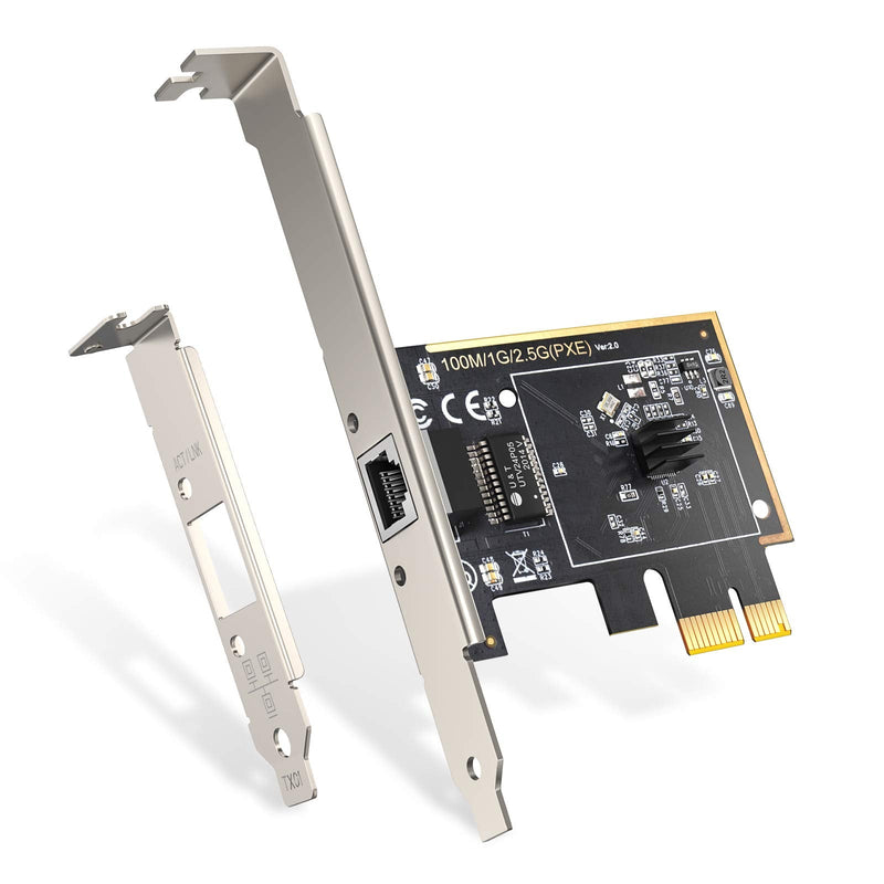  [AUSTRALIA] - (Upgraded) 2.5GBase-T PCIe Network Adapter, 2500/1000/100Mbps PCI Express Gigabit Ethernet Card RJ45 LAN Controller Support Windows Server/Windows, Standard and Low-Profile Brackets Included