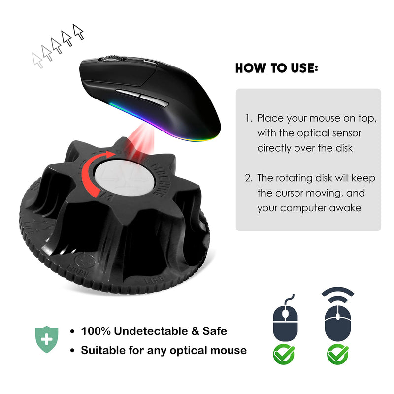  [AUSTRALIA] - Mechanical Mouse Jiggler Undetectable Device - No USB No Software Required, Keeps Mouse Moving and Computer Awake - Cordless and Wireless Mouse Mover Works for 12-24 Months on AA Battery Classy