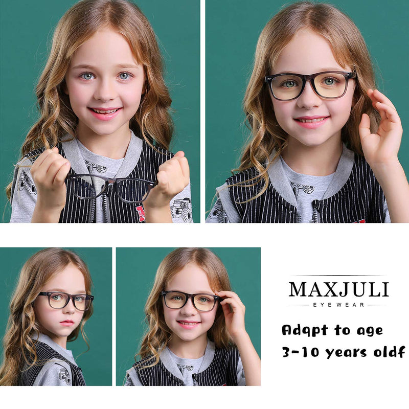  [AUSTRALIA] - MAXJULI Kids Blue Light Blocking Glasses-TR90 Square Flexible Eye Glasses Age 1-15 6612 Age 3-10 Clear