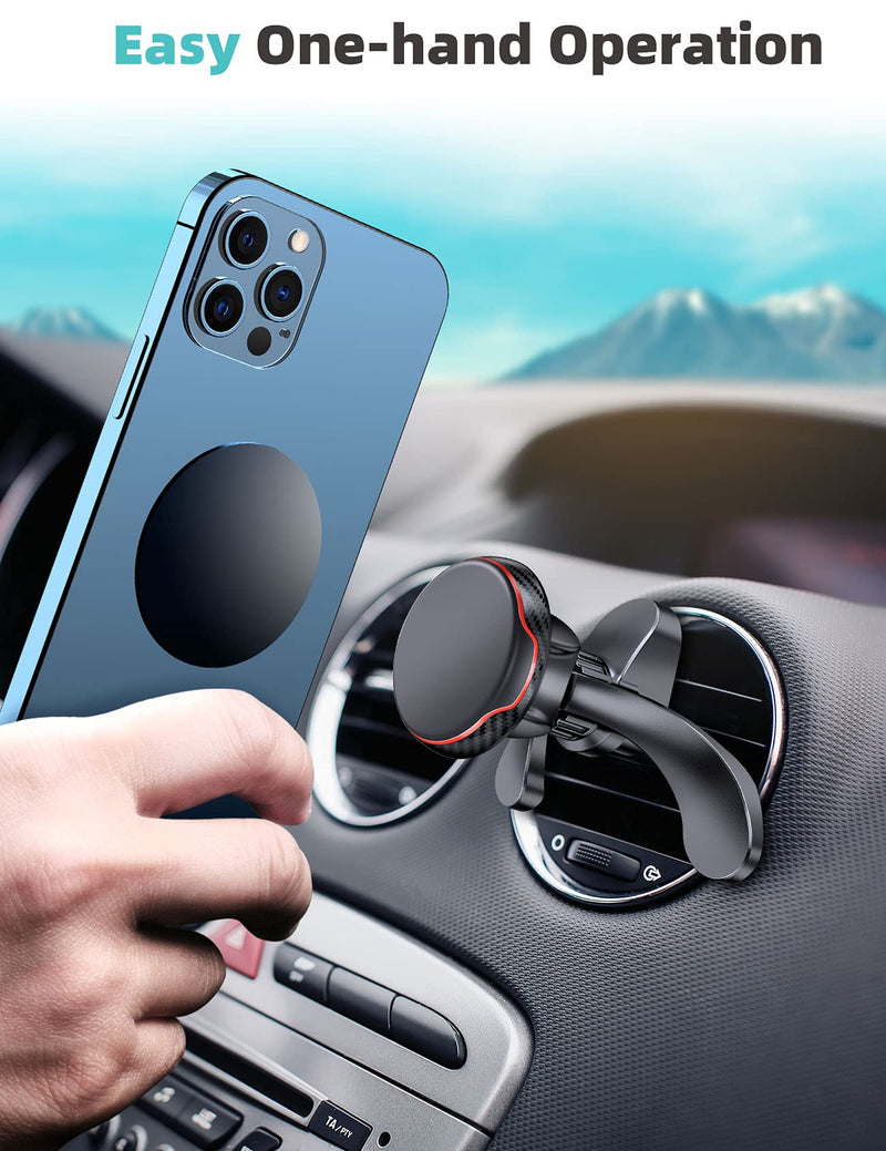  [AUSTRALIA] - eSamcore Magnetic Car Phone Holder, Universal Air Vent Clip Car Phone Mount with Powerful Magnets and Anti-Fall Cell Phone Car Mount for iPhone Samsung Galaxy and Other Smartphone Black/Red