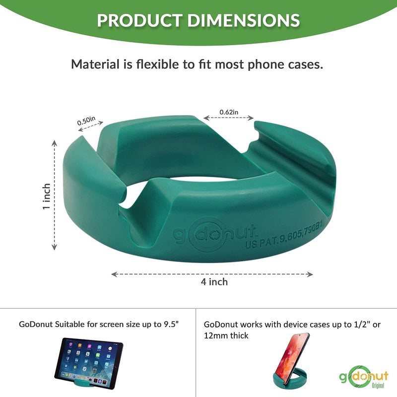  [AUSTRALIA] - GoDonut - Phone Stand for Desk - Cellphone Holder Compatible with Mobile Phones, Tablets, Electronic Reading Devices - Multiangled - Black