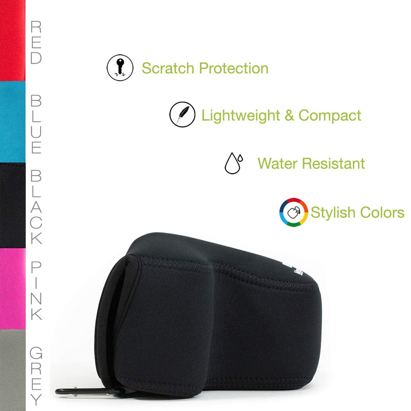  [AUSTRALIA] - MegaGear Panasonic Lumix DMC-G85, G80, G81, G8 (12-60mm) Ultra Light Neoprene Camera Case - Black