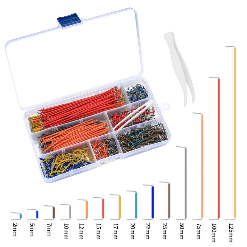  [AUSTRALIA] - 840 pieces breadboard jumper wire set, electronics breadboard jumper wire jumper set, jumper cable wires kit male to male 14 different lengths assorted, with plastic clips