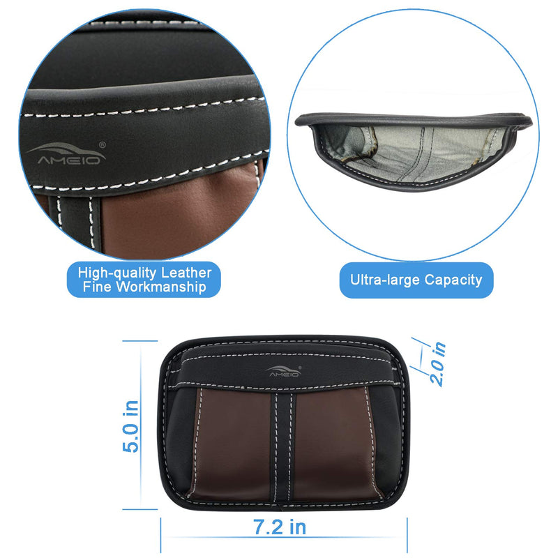  [AUSTRALIA] - AMEIQ Car Storage Organizer, Leather Box Bag Pocket Container, Best Holder for Phone Glasses Pen Coin Key etc.