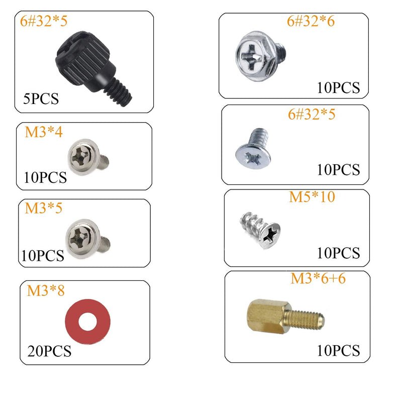  [AUSTRALIA] - PC Computer Screws Standoffs Set Kit, for Hard Drive Computer Case Motherboard Fan Power Graphics