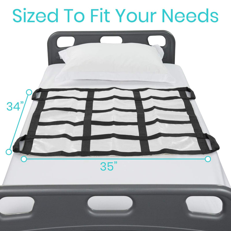  [AUSTRALIA] - Vive Transfer Blanket with Handles - Positioning Bed Pad - Disability Aids, Medical Bed Sheets, Caregiver Supplies - Reusable, Washable Patient Lifting Device for Body Lift, Turning, Sliding Moving White Small (Pack of 1)