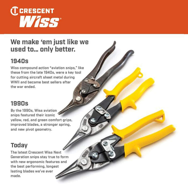  [AUSTRALIA] - Crescent Wiss 9-3/4 Inch MetalMaster Compound Action Snips - Straight, Left and Right Cut - M3R