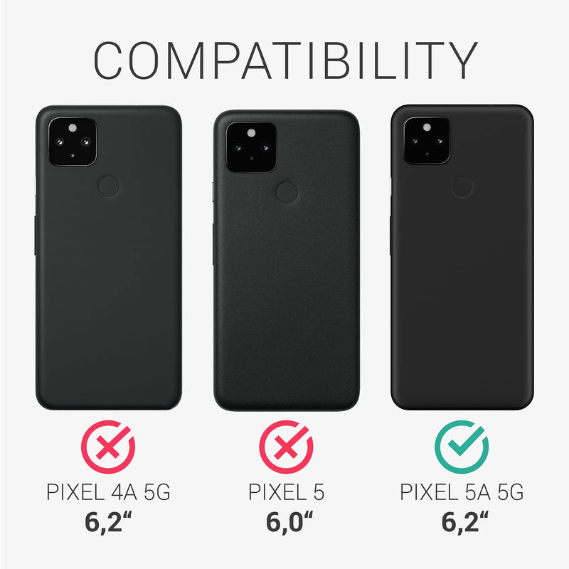  [AUSTRALIA] - kwmobile Case Compatible with Google Pixel 5a 5G - Crossbody Case Soft Matte TPU Phone Holder with Neck Strap - Black