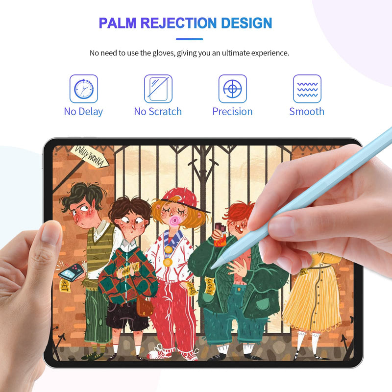  [AUSTRALIA] - iPad Pencil 2nd Generation with Wireless Charging, Stylus Pen for Apple iPad, Palm Rejection and Tilt Sensitive, Compatible with iPad 6/7/8, iPad Pro 11/12.9 in, iPad Mini 6, iPad Air 3/4/5 (Blue) Blue