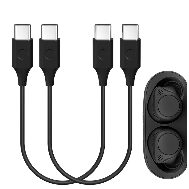  [AUSTRALIA] - Geekria Type-C Earbuds Short Charger Cable, Compatible with Jabra Elite 85t, Elite Active 75t, Elite 75t, Elite 7 Pro Charger, USB-C to USB-C Replacement Power Charging Cord (1 ft / 30 cm 2 Pack)