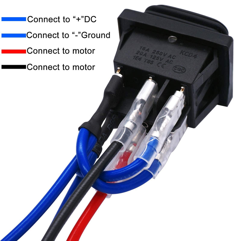  [AUSTRALIA] - TWTADE Latching Polarity Reverse Switch Waterproof Control Rocker Switch DC Motor 6 Pin 3 Position 10A (LED DC12V) ON-Off-ON Boat Toggle Automatic Switch With Wire