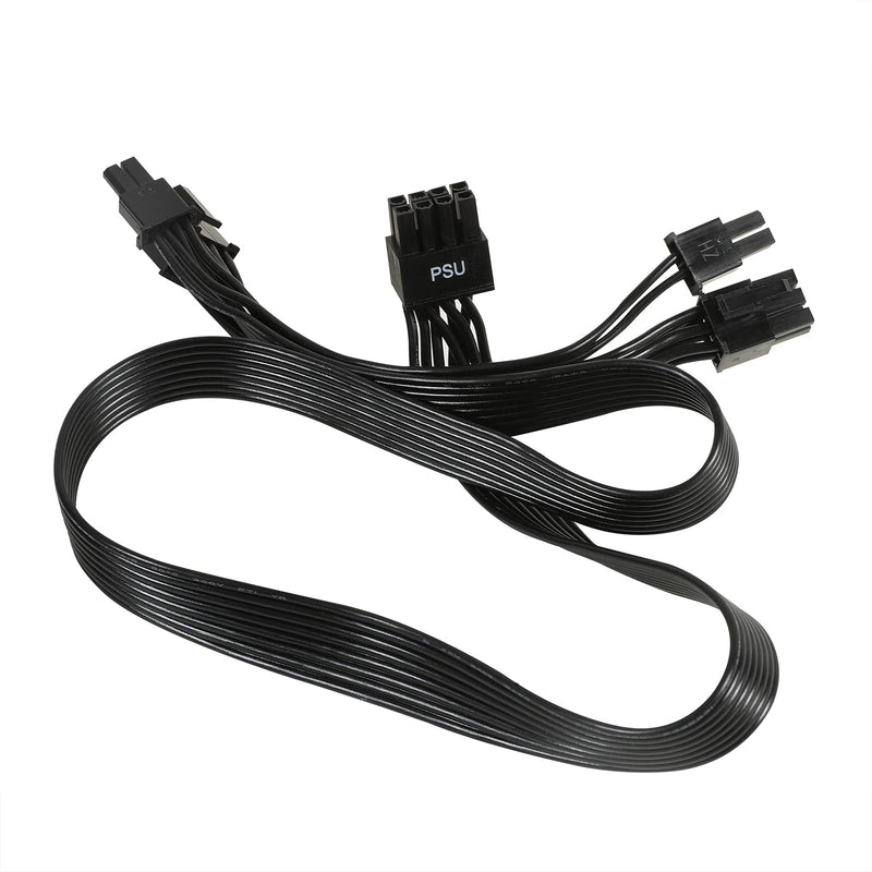  [AUSTRALIA] - PSU Male to Dual PCIe 8 (6+2) Pin Male PCIE Cable, GPU Power Cable for Corsair CoolerMaster Thermaltake Modular Power Supply (65cm+15cm)