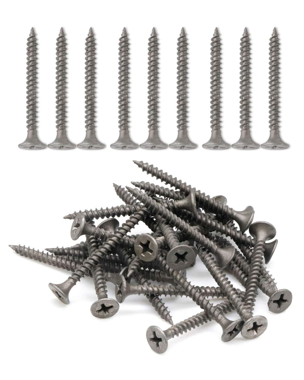  [AUSTRALIA] - Drywall Screws, 100PCS #6 x 1-1/2 Inch Flat Head Phillips Wood Screws, Sheetrock Screws with Fine Thread Gray Phosphate, Self Tapping Screws for Metal, Drywall, Wooden, Outdoor and Indoor by IMSCREWS 100PCS #6 x 1-1/2"