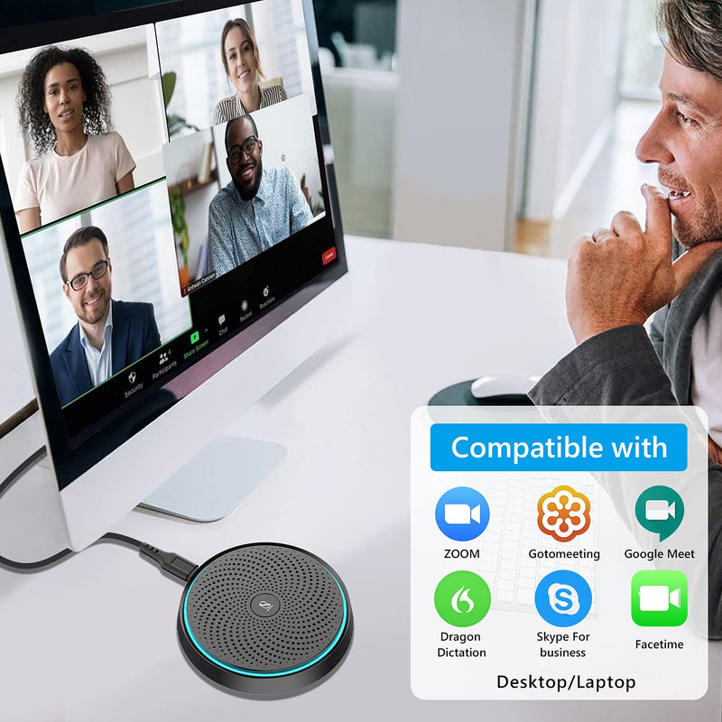  [AUSTRALIA] - Conference USB Microphone, ANSTEN Omnidirectional Condenser PC Mic Pick Up Voice 10ft,Ideal for Video Conferencing Recording, Skype, Online Class, Court Report, Compatible with Mac OS X Windows