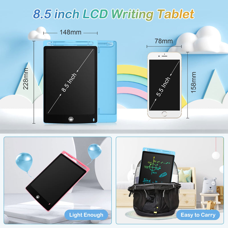  [AUSTRALIA] - 4 Pack LCD Writing Tablet, 8.5 Inch Writing Tablet for Kids, Colorful Screen Doodle Board, Erasable and Reusable Digital Drawing Tablet, Learning Educational Toys for Girls Boys, Blue+Black+Pink+Pink Pink+Pink+Blue+Blue