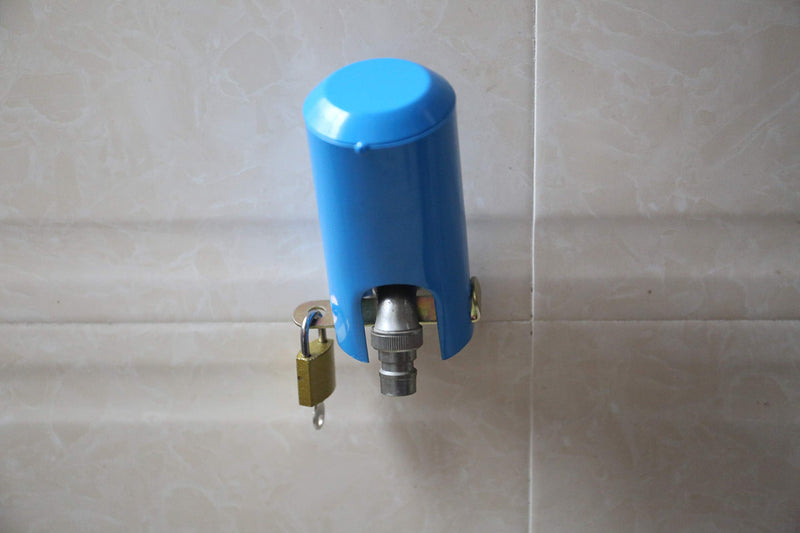  [AUSTRALIA] - Faucet Lock, Multi-Purpose Protective Cover for tap Faucet and Valve Outdoor,tap Lock Padlock Outdoor Faucet Locking Anti-Theft System (Style A - Large Opening（Blue）) Style a - Large Opening（blue）