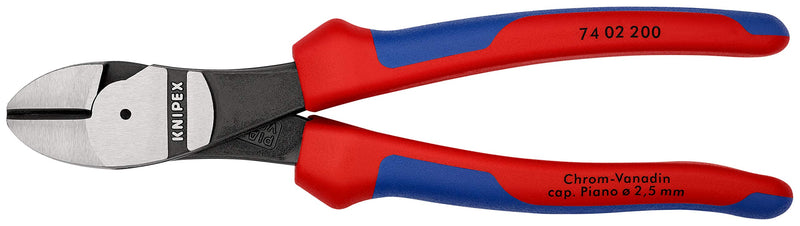  [AUSTRALIA] - KNIPEX Tools - High Leverage Diagonal Cutters, Multi-Component (7402200) 8-Inch Comfort Grip