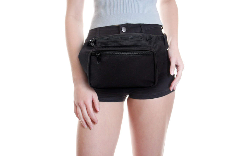 SoJourner Black Fanny Pack - Packs for men, women | Cute Festival Waist Bag Fashion Belt Bags Solid Black - LeoForward Australia