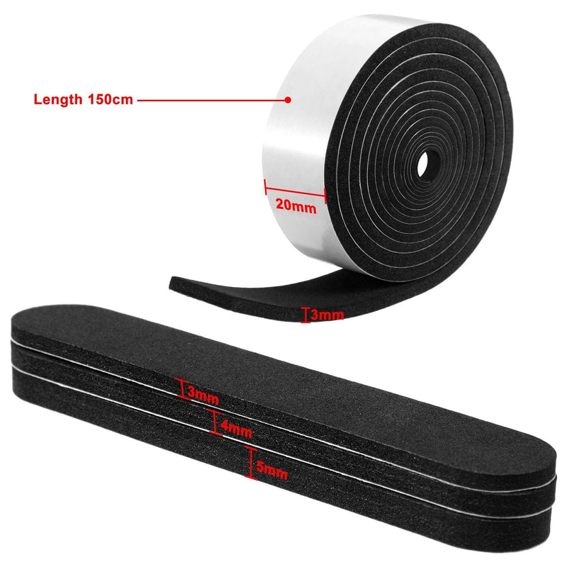  [AUSTRALIA] - Outus 23 Pieces Hat Size Tape Hat Size Reducer Foam Reducing Tape Roll Self Adhesive for Hat Cap Black