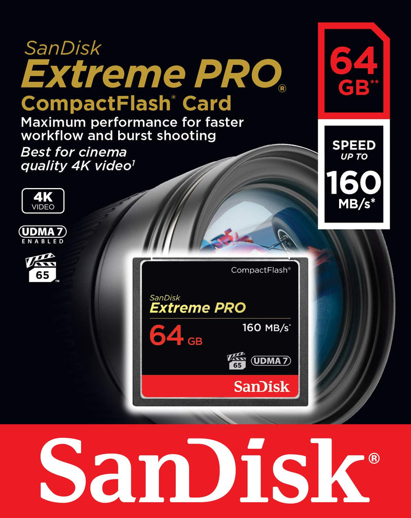  [AUSTRALIA] - SanDisk Extreme PRO 64GB Compact Flash Memory Card UDMA 7 Speed Up To 160MB/s - SDCFXPS-064G-X46