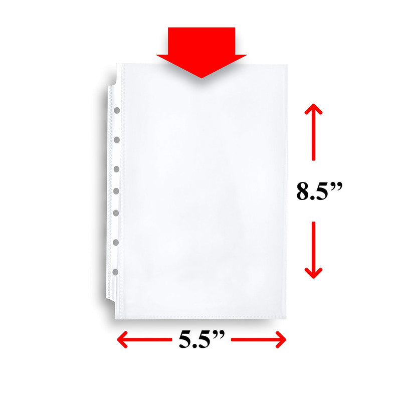  [AUSTRALIA] - 25 Mini Heavyweight Sheet Protectors, Top Loading, Reinforced 7-Hole 5.5 x 8.5 Inch Page Protectors for Mini Ring Binders, Acid-Free, Archival Safe for Documents and Photos 25 Sheets