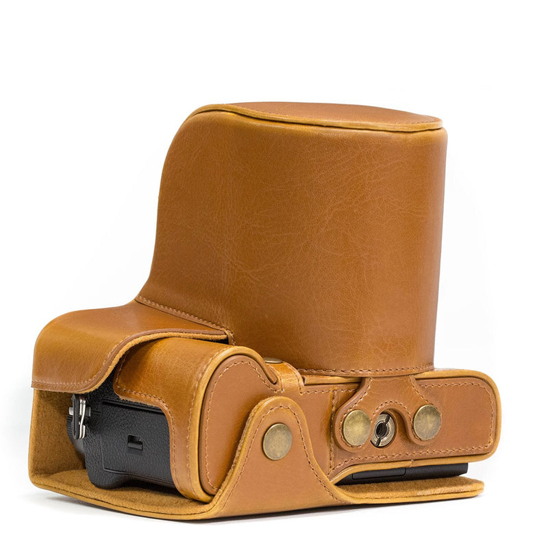  [AUSTRALIA] - MegaGear Ever Ready Leather Camera Case and Strap Compatible with Fujifilm X-T2 Light Brown