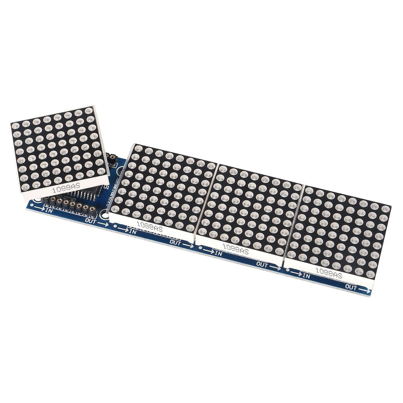  [AUSTRALIA] - ALAMSCN MAX7219 Dot Matrix Module 32x8 4 in 1 LED Display Modules for Arduino Raspberry Pi Microcontroller with 5Pin Wires Red (Pack of 2)