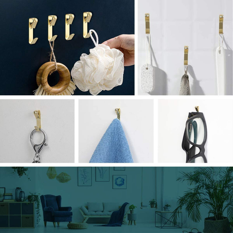  [AUSTRALIA] - Picture Hanging Hooks, 50 Pcs Heavy Duty 10-50 lbs Picture Hangers Hardware kit with Nails for Picture Frame, Canvas, Mirror Hanging Decoration 10-50LB GLD