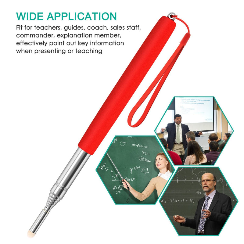  [AUSTRALIA] - Alcoon 3 Pack Telescopic Teachers Pointer Retractable Handheld Presenter Extendable Classroom Whiteboard Pointer with Lanyard for Teachers, Coach, Presenter, Extends to 39 Inch (Black, Red, Blue)